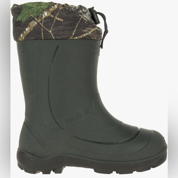 Kamik Other - Kamik Kids Snobuster Black Boots with Brown Camo Cuff